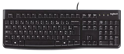 Logitech K120 Kabelgebundene Tastatur für Windows, Belgisches AZERTY-Layout - Schwarz von Logitech
