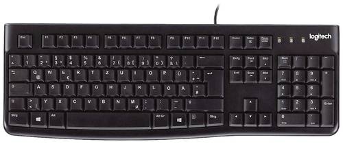 Logitech K120 Keyboard Kabelgebunden, USB Tastatur Deutsch, QWERTZ Schwarz Spritzwassergeschützt von Logitech