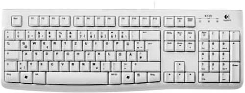 Logitech K120 Keyboard USB Tastatur Deutsch, QWERTZ Weiß Spritzwassergeschützt von Logitech