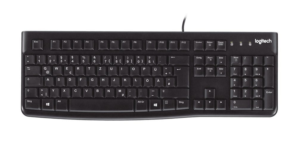Logitech K120 mit Kabel Keyboard schwarz 920-002516 Tastatur von Logitech