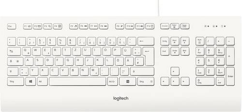 Logitech K280e B2B USB Tastatur Deutsch, QWERTZ Weiß Spritzwassergeschützt von Logitech