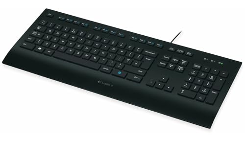 Logitech K280e Pro Kabelgebundene Business Tastatur für Windows, Linux und Chrome, USB-Anschluss, Handballenauflage, Spritzwassergeschützt, PC/Laptop, Deutsches QWERTZ-Layout - Schwarz Logitech K280e Pro Kabelgebundene Business Tastatur für Windows, Linux und Chrome, USB-Anschluss, Handballenauflage, Spritzwassergeschützt, PC/Laptop, Deutsches QWERTZ-Layout - Schwarz von Logitech