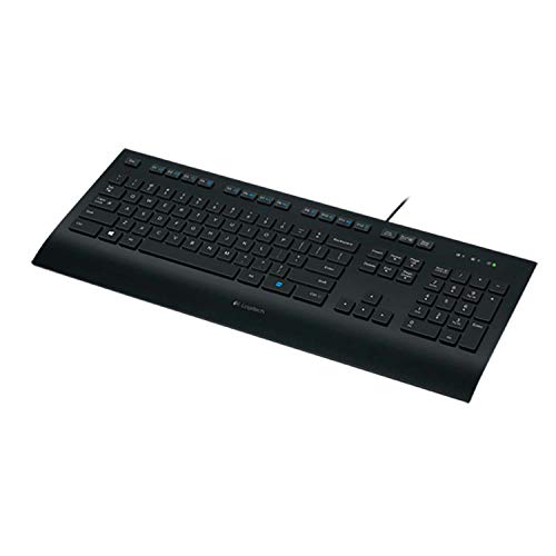 Logitech K280e Pro Kabelgebundene Business Tastatur für Windows, Linux und Chrome, USB-Anschluss, Handballenauflage, Spritzwassergeschützt, PC/Laptop, US QWERTY-Layout - Schwarz von Logitech