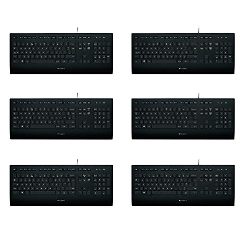 Logitech K280e Tastatur (Kabelgebunden, Business-Tastatur, QWERTZ, Deutsches Layout) schwarz (Schwarz | 6er Pack) von Logitech