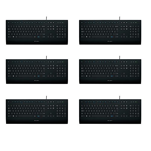 Logitech K280e Tastatur (Kabelgebunden, QWERTZ, Deutsche Layout) (Schwarz | Sparpack) (Schwarz | 6er Pack) von Logitech