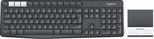 Logitech K375s Multi-Device Bluetooth® Tastatur Deutsch, QWERTZ Graphit, Grau, Weiß Spritzwasserge von Logitech
