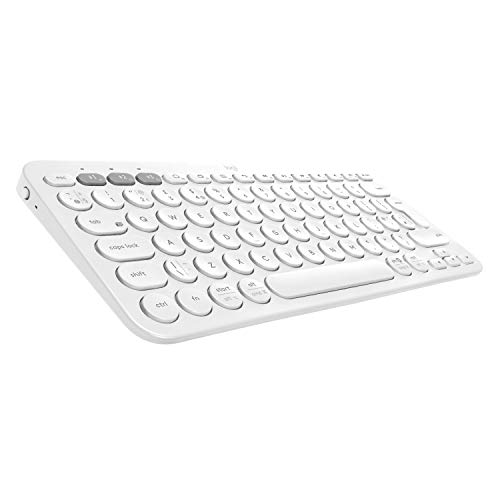 Logitech K380 Kabellose Bluetooth-Tastatur, Multi-Device & Easy-Switch Feature, Windows- und Apple-Shortcuts, PC/Mac/Tablet/Handy/Apple iOS+TV, Französisches AZERTY Layout - Weiß von Logitech