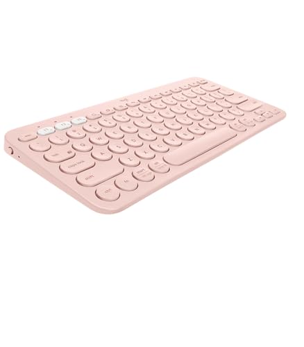 Logitech K380 Kabellose Bluetooth-Tastatur, Multi-Device & Easy-Switch Feature, Windows- und Apple-Shortcuts, PC/Mac/Tablet/Handy/Apple iOS+TV, Italienisches QWERTY-Layout - Rose von Logitech