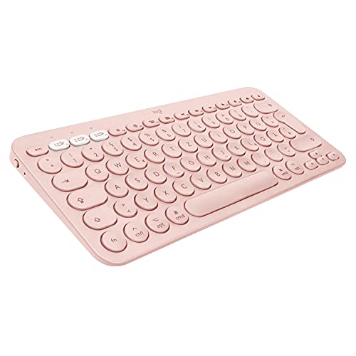 Logitech K380 Multi-Device Bluetooth Tastatur für Mac, Einfaches Umschalten zwischen bis zu 3 Geräten, Scissor-Tasten, 2 Jahre Batterie, macOS / iOS / iPadOS, Deutsches QWERTZ-Layout - Rosa von Logitech