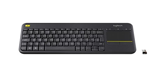 Logitech K400 Plus Kabellose TV-Tastatur mit Touchpad, 2.4 GHz Verbindung via Unifying USB-Empfänger, Programmierbare Multimedia-Tasten, Windows/Android/ChromeOS, Schweizer QWERTZ-Layout - Schwarz von Logitech