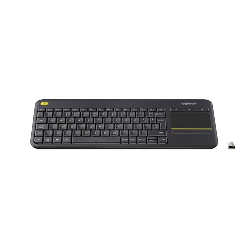 Logitech K400 Plus Kabellose TV-Tastatur mit Touchpad, 2.4 GHz Verbindung via Unifying USB-Empfänger, Programmierbare Multimedia-Tasten, Windows/Android/ChromeOS, Schweizer QWERTZ-Layout - Schwarz von Logitech