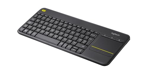 Logitech K400 Plus Kabellose TV-Tastatur mit Touchpad, 2.4 GHz Verbindung via Unifying USB-Empfänger, Programmierbare Multimedia-Tasten, Windows/Android/ChromeOS, Ungarisches QWERTY-Layout - Schwarz von Logitech