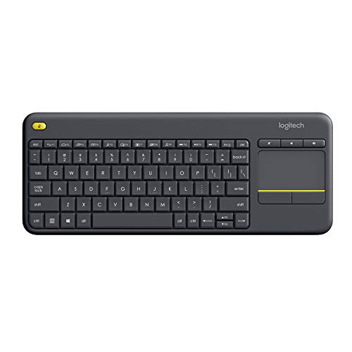 Logitech K400 Plus Kabellose Touch-TV-Tastatur mit integriertem Touchpad, Italienisches QWERTY-Layout - Schwarz von Logitech