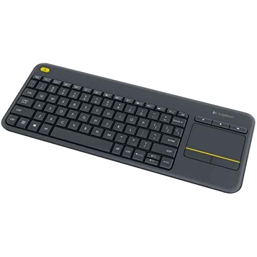 Logitech K400 Plus Kabellose Touch-TV-Tastatur mit integriertem Touchpad, Spanisches QWERTY-Layout - Schwarz von Logitech