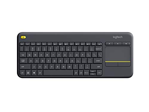 Logitech K400 Plus Kabellose Touch-TV-Tastatur mit integriertem Touchpad, US QWERTY-Layout - Schwarz von Logitech