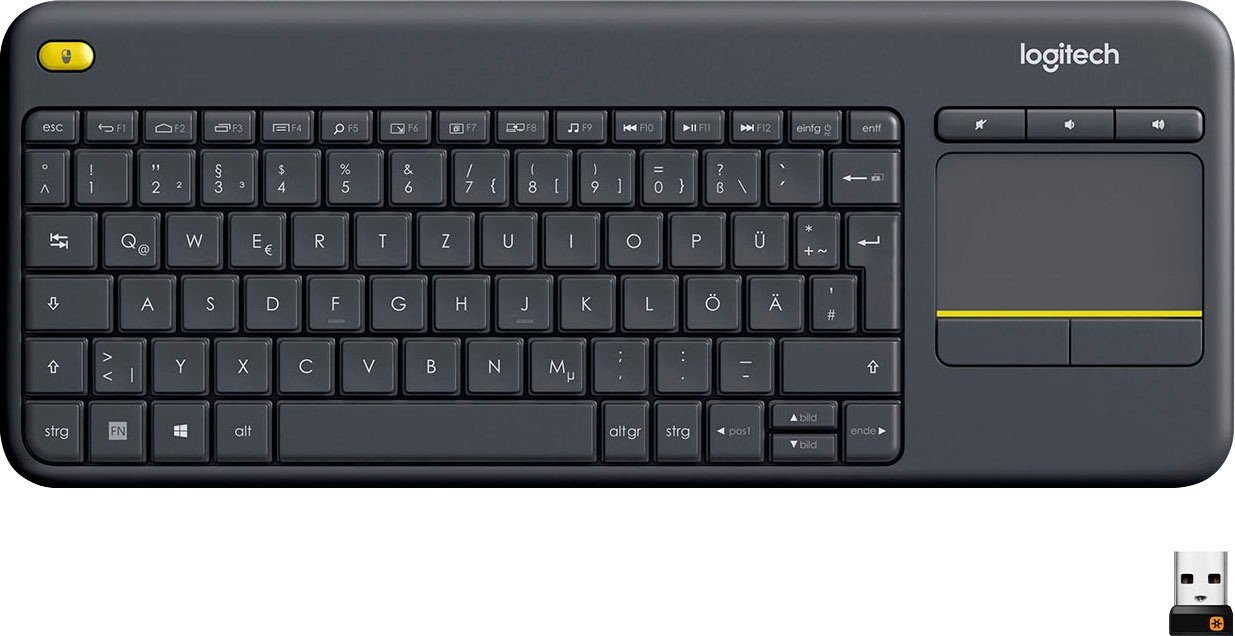 Logitech K400 Plus Wireless schwarz Funk Tastatur von Logitech