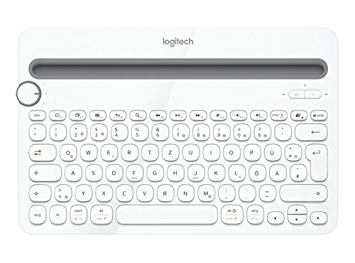 Logitech K480 Kabellose Multi-Device Tastatur für Windows, macOS, iPadOS, Android oder Chrome OS, Bluetooth, Kompakt, PC, Mac, Laptop, Smartphone, Tablet, Deutsches QWERTZ-Layout - Weiß von Logitech