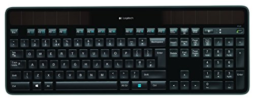 Logitech K750 Kabellose Solar Tastatur für Windows, 2,4 GHz kabellos mit USB-Unifying-Empfänger, Ultradünn, Kompatibel mit PC, Laptop, Englishes QWERTY-Layout - Schwarz von Logitech