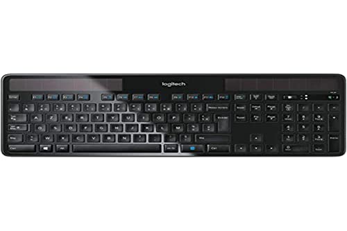 Logitech K750 Kabellose Solar Tastatur für Windows, 2,4 GHz kabellos mit USB-Unifying-Empfänger, Ultradünn, Kompatibel mit PC, Laptop, Französisches AZERTY-Layout - Schwarz von Logitech