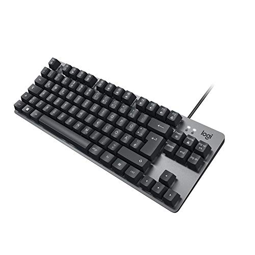 Logitech K835 TKL Kabelgebundene Mechanische Aluminium Tastatur - Tenkeyless PC Keyboard mit kompaktem und komfortablem Design, Lineare Switches, Deutsches QWERTZ-Layout - Grau von Logitech