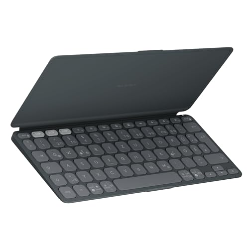 Logitech Keys-To-Go 2, mobile Bluetooth-Tastatur für Tablets mit integriertem Schutzcover, schlanke, kabellose Tastatur für Windows, Android, Linux, iPad, iPhone, Mac, Apple TV, DEU QWERTZ - Grau Logitech Keys-To-Go 2, mobile Bluetooth-Tastatur für Tablets mit integriertem Schutzcover, schlanke, kabellose Tastatur für Windows, Android, Linux, iPad, iPhone, Mac, Apple TV, DEU QWERTZ - Grau von Logitech