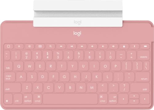 Logitech Keys-to-Go Kabellose Tablet-Tastatur, Bluetooth, iOS-Sondertasten, Ultraleicht & Geräuschlos, 3-Monate Akkulaufzeit, Fürs Tablet und Smartphone, Deutsches QWERTZ Layout - Rosa von Logitech