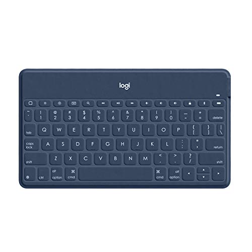 Logitech Keys-to-Go Kabellose Tablet-Tastatur, Bluetooth, iOS-Sondertasten, Ultraleicht & Geräuschlos, 3-Monate Akkulaufzeit, Fürs Tablet und Smartphone, Italienisches QWERTY-Layout - Schwarz von Logitech