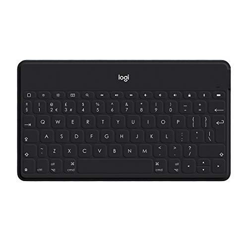Logitech Keys-to-Go Kabellose Tablet-Tastatur, Bluetooth, iOS-Sondertasten, Ultraleicht & Geräuschlos, 3-Monate Akkulaufzeit, Fürs Tablet und Smartphone, UK QWERTY Layout - Schwarz von Logitech