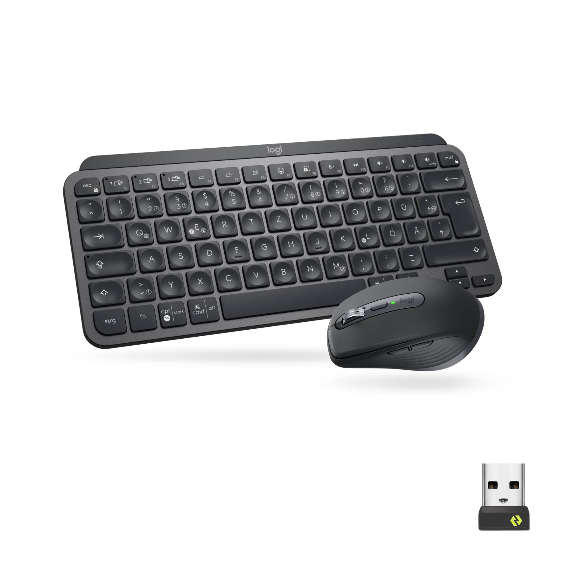 Logitech Kombi Wireless MX Keys Mini Tastaur-und-Maus-Set schwarz, DE von Logitech