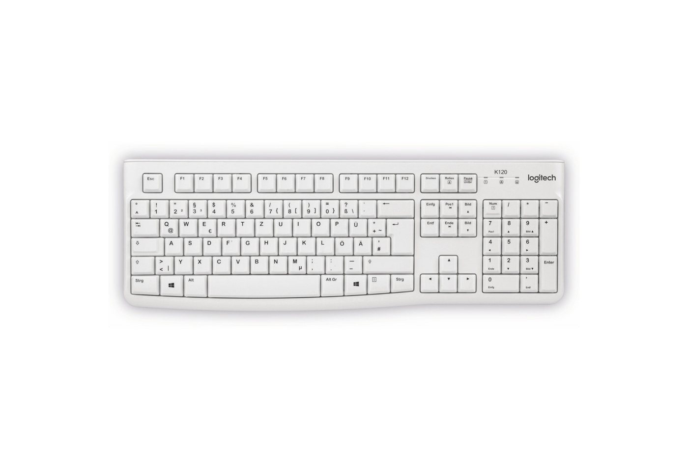 Logitech LOGITECH USB-Tastatur K120, QWERTZ, weiß Tastatur Logitech LOGITECH USB-Tastatur K120, QWERTZ, weiß Tastatur von Logitech