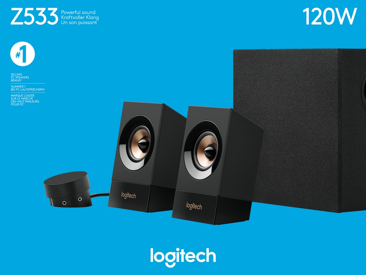 Logitech Lautsprecher Z533, Audio, Stereo 2.1, 120W Subwoofer, schwarz, Retail Logitech Lautsprecher Z533, Audio, Stereo 2.1, 120W Subwoofer, schwarz, Retail von Logitech