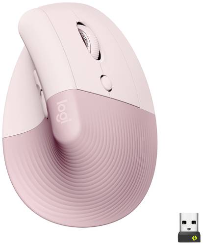 Logitech Lift Vertical Ergonomic Mouse Ergonomische Maus Bluetooth®, Funk Optisch Rose 6 Tasten 400 von Logitech