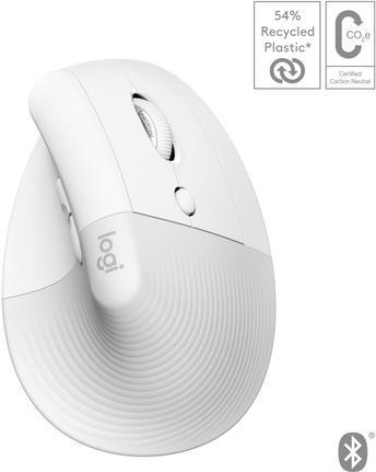 Logitech Lift for Mac - Vertikale Maus - ergonomisch - optisch - 6 Tasten - kabellos - Bluetooth - Logitech Logi Bolt USB-Receiver - Off-White (910-006477) von Logitech