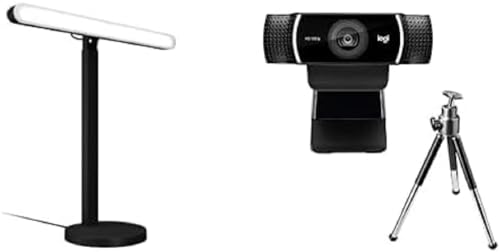 Logitech Litra Beam Premium-LED-Gaming-Hauptlicht mit TrueSoft + C922 PRO Webcam mit Stativ von Logitech