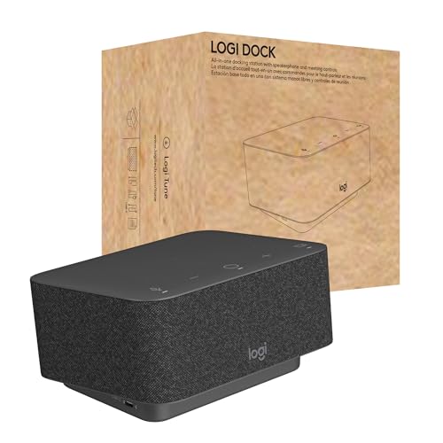 Logitech - Logi Dock, All-in-One USB C Laptop- Dockingstation, Lautsprecher, Noise Cancelling Mikrofone, Bluetooth, HDMI, für Windows/macOS, zertifiziert für Microsoft Teams - Graphit von Logitech