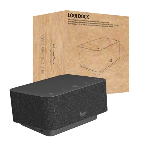 Logitech - Logi Dock, All-in-One USB C Laptop- Dockingstation, Lautsprecher, Noise Cancelling Mikrofone, Bluetooth, HDMI, für Windows/macOS, zertifiziert für Microsoft Teams - Graphit von Logitech