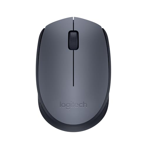 Logitech M170 Kabellose Maus, 2.4 GHz Verbindung via Nano-USB-Empfänger, Optischer Sensor, 3 Tasten, 12-Monate Akkulaufzeit, Für Links- und Rechtshänder, PC/Mac - Grau von Logitech