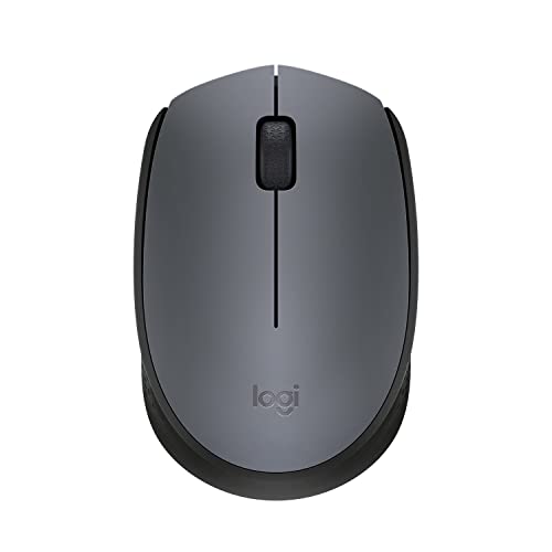 Logitech M170 Kabellose Maus, 2.4 GHz Verbindung via Nano-USB-Empfänger, Optischer Sensor, 3 Tasten, 12-Monate Akkulaufzeit, Für Links- und Rechtshänder, PC/Mac - Grau von Logitech