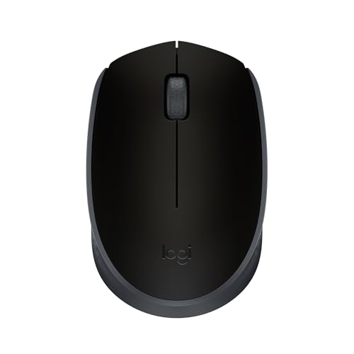 Logitech M170 Kabellose Maus, 2.4 GHz Verbindung via Nano-USB-Empfänger, Optischer Sensor, 3 Tasten, 12-Monate Akkulaufzeit, Für Links- und Rechtshänder, PC/Mac - Schwarz von Logitech