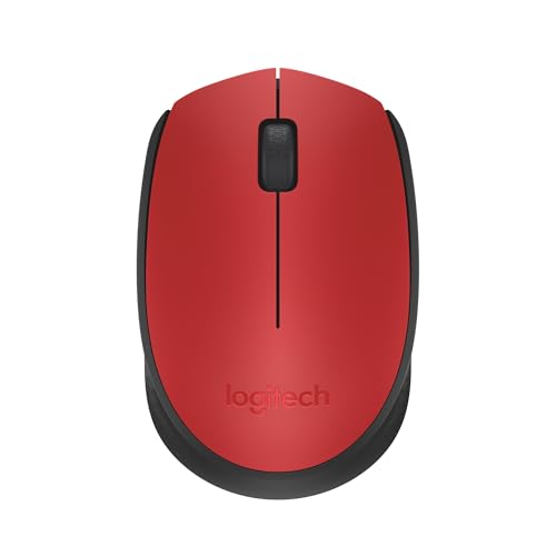 Logitech M171 Kabellose Maus, 2.4 GHz Verbindung via USB-Empfänger, Optischer Sensor, 12-Monate Akkulaufzeit, Für Links- und Rechtshänder, 3 Tasten, PC/Mac - Rot von Logitech