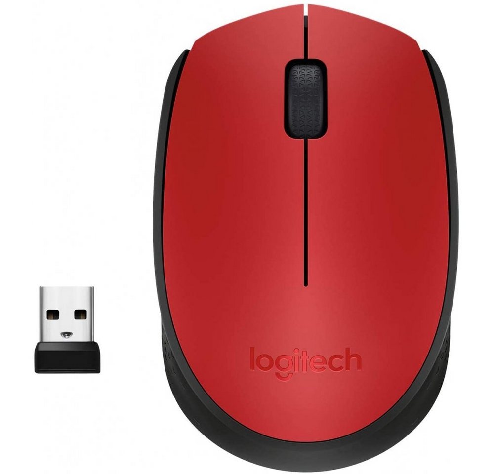 Logitech M171 - Wireless Maus - rot/schwarz Maus von Logitech