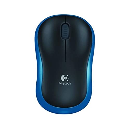 Logitech M185 Kabellose Maus, 2,4 GHz mit USB-Nano-Empfänger, 12 Monate Batterielaufzeit, 1000 DPI Optical Tracking, Für Links- und Rechtshänder, Kompatibel mit PC, Mac, Laptop - Blau von Logitech