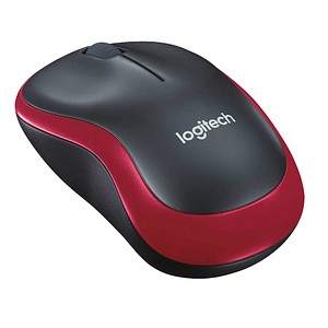 Logitech M185 Maus kabellos schwarz, rot von Logitech