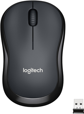 Logitech M220 Silent - Maus - optisch - 3 Tasten - kabellos - 2.4 GHz - kabelloser Empfänger (USB) - Anthrazit von Logitech