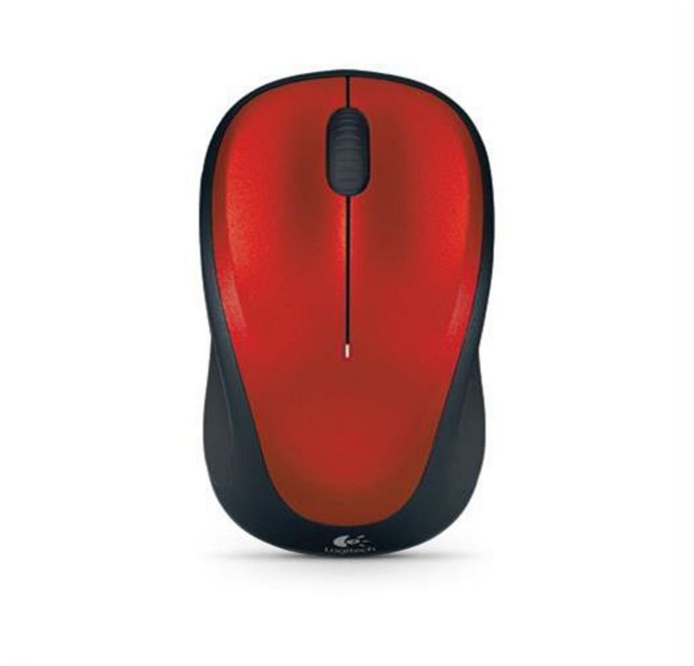 Logitech M235 ergonomische Maus (Rot, USB, batteriebetrieben, für PC, Computer, Laptop) von Logitech