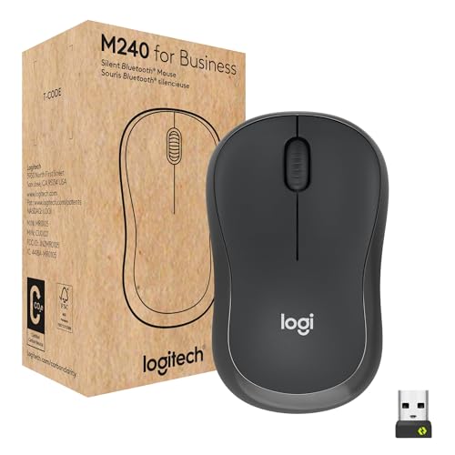 Logitech M240 for Business geräuscharme kabellose Maus, sicherer Logi Bolt USB-Empfänger, Bluetooth, weltweit Zertifiziert für Windows, Mac, Chrome, Linux, iPadOS, Android – Grafit Logitech M240 for Business geräuscharme kabellose Maus, sicherer Logi Bolt USB-Empfänger, Bluetooth, weltweit Zertifiziert für Windows, Mac, Chrome, Linux, iPadOS, Android – Grafit von Logitech