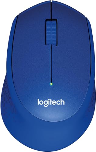 Logitech M330 Silent Plus kabellose Maus, 2,4 GHz mit USB-Nano-Empfänger, Chromebook, Blau von Logitech