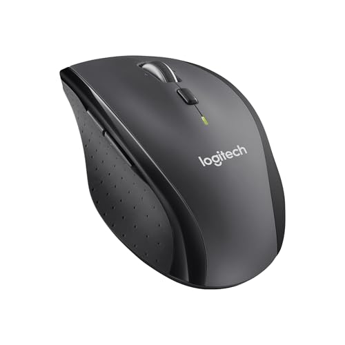 Logitech M705 Marathon Kabellose Maus, 2,4 GHz mit USB-Unifying-Empfänger, 1000 DPI, 5 programmierbare Tasten, 3-Jahres-Batterie, Kompatibel mit PC, Mac, Laptop und Chromebook - Grau von Logitech