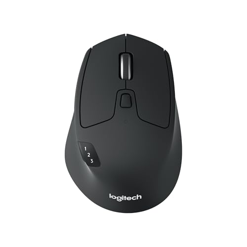 Logitech M720 Triathlon Multi-Device Kabellose Maus, Bluetooth, USB-Unifying-Empfänger, 1000 DPI, 6 programmierbare Tasten, 2-Jahres-Batterie, Für Laptop, PC, Mac, iPadOS - Grau von Logitech