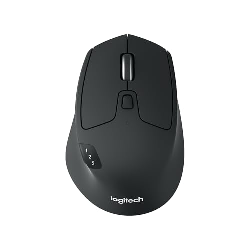 Logitech M720 Triathlon Multi-Device Kabellose Maus, Bluetooth, USB-Unifying-Empfänger, 1000 DPI, 6 programmierbare Tasten, 2-Jahres-Batterie, Für Laptop, PC, Mac, iPadOS - Grau von Logitech